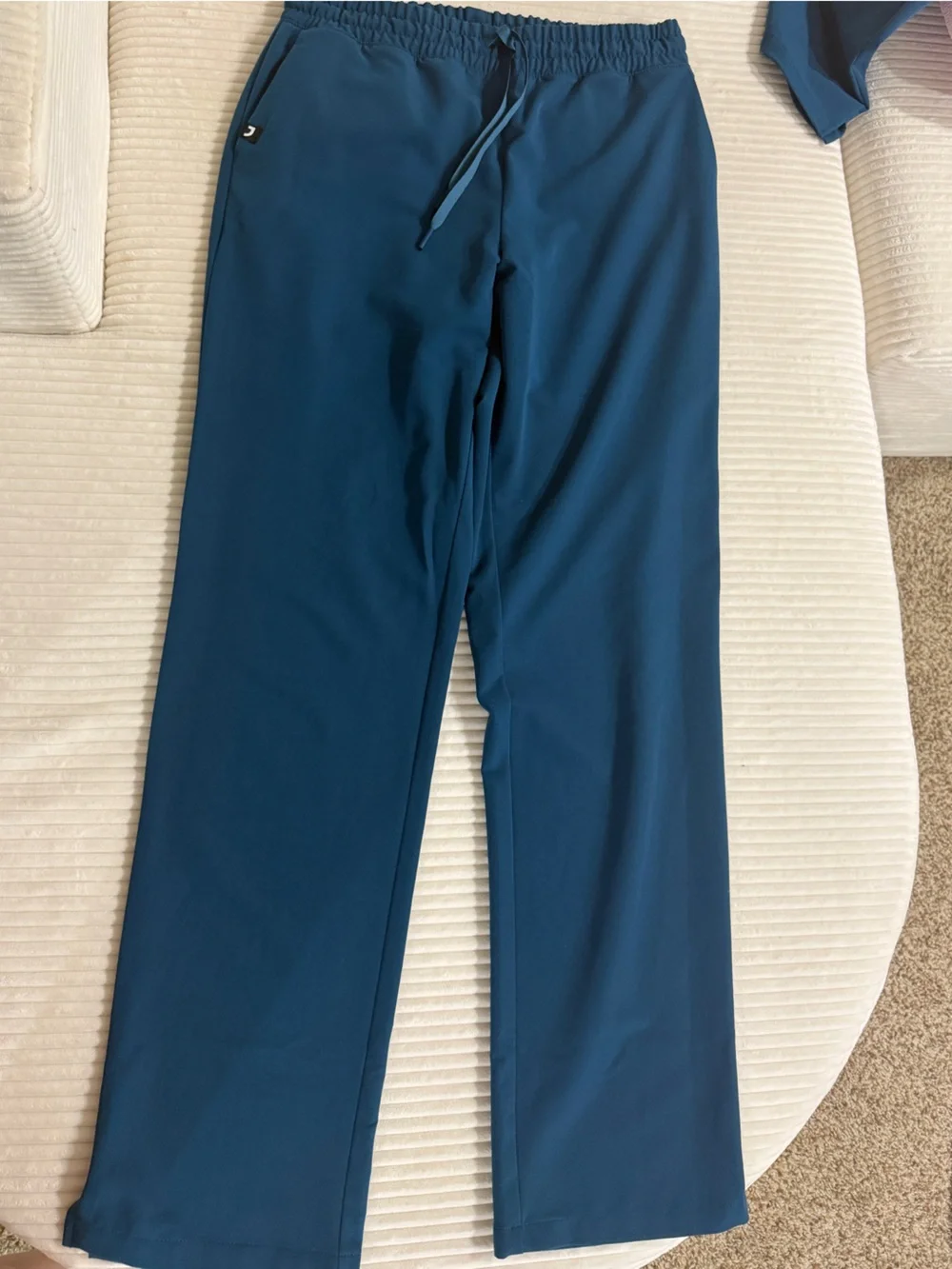 Jaanuu Caribbean Blue Scrub Set | S Top + M Tall Pants